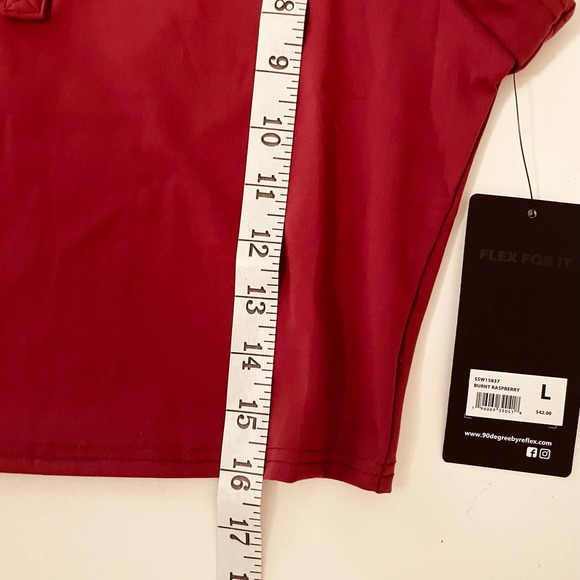 90Degree Lux Flex Short Sleeve Cropped Tennis Polo - Picture 12 of 14